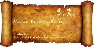 Vaszi Krisztián névjegykártya
